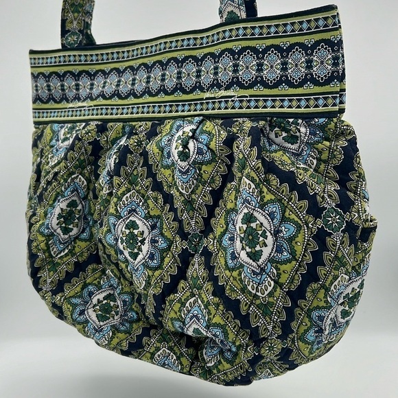 Vera Bradley Hannah Cambridge pattern blue green white purse tote shoulder bag - Picture 3 of 15